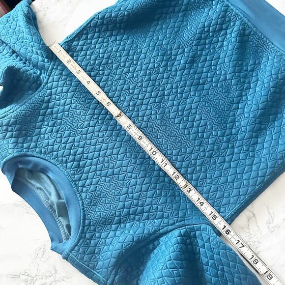 Ivivva/Lululemon Quilted Reversible Pullover Sweatshirt Teal Blue Side Zip - Picture 3 of 10